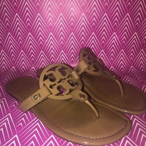 Nude patent miller sandals